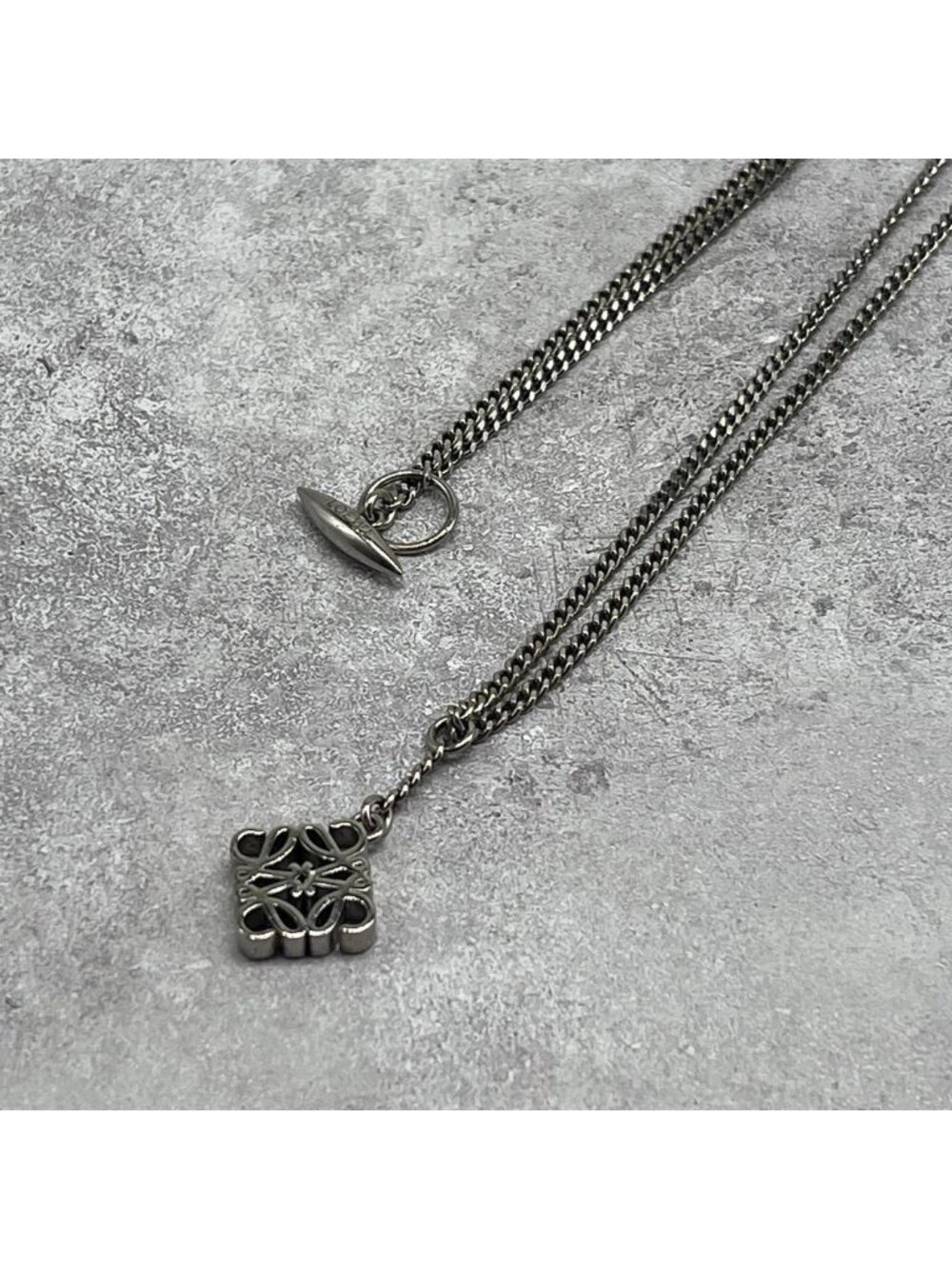 Loewe Anagram Logo Necklace Metal 70